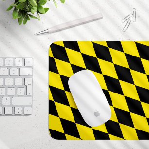 Schwarz-Gelb-Bayern Diamantfahne-Muster Mousepad