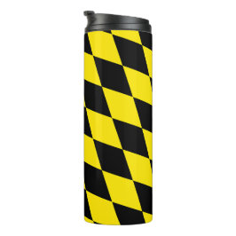 Schwarz-Gelb-Bayern Diamantfahne-Muster Thermosbecher
