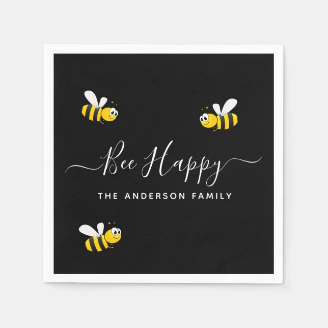 Schwarz-Gelb-Biene-Hummeln im Sommer Party Serviette (Vorderseite)
