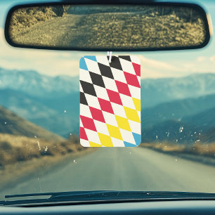Schwarz-Gelb-Blau-Bayern Diamantfarben-Muster Autolufterfrischer