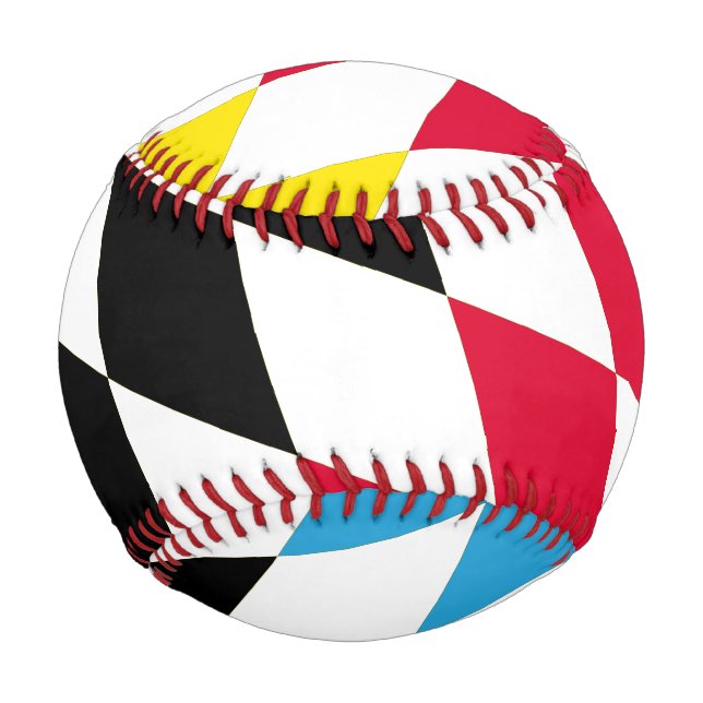 Schwarz-Gelb-Blau-Bayern Diamantfarben-Muster Baseball (Rückseite)