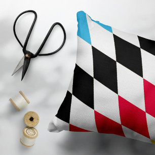 Schwarz-Gelb-Blau-Bayern Diamantfarben-Muster Dekokissen