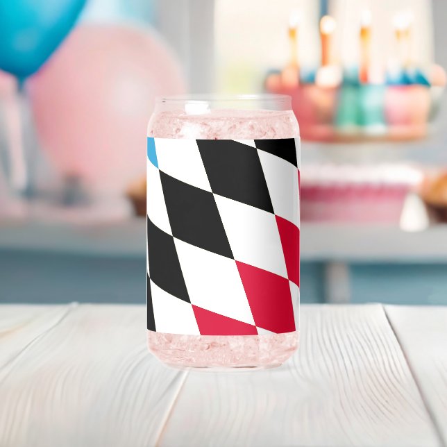 Schwarz-Gelb-Blau-Bayern Diamantfarben-Muster Dosenglas (Insitu (Baby Party))