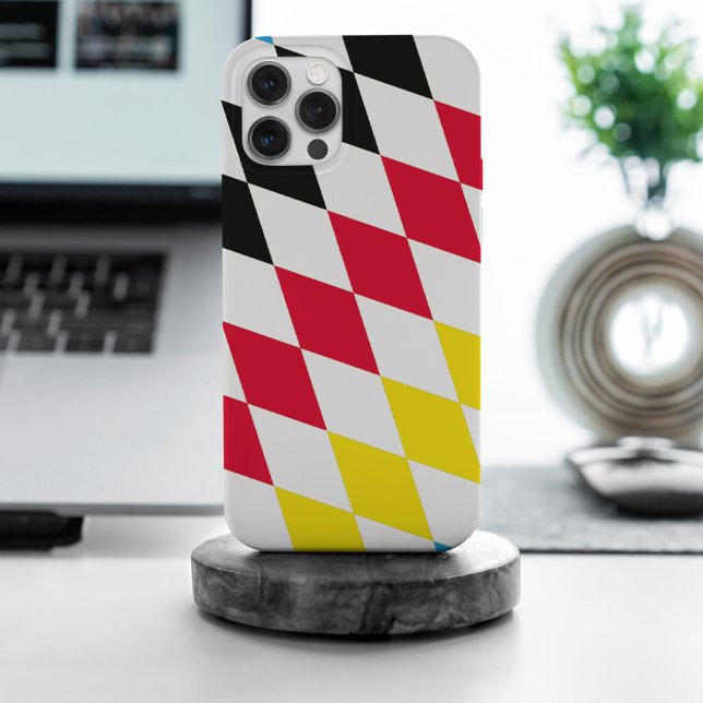 Schwarz-Gelb-Blau-Bayern Diamantfarben-Muster iPhone Hülle (Von Creator hochgeladen)
