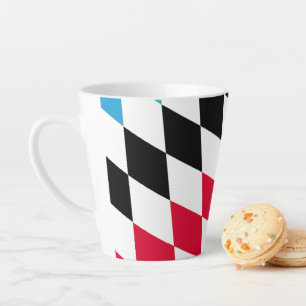Schwarz-Gelb-Blau-Bayern Diamantfarben-Muster Milchtasse