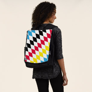Schwarz-Gelb-Blau-Bayern Diamantfarben-Muster Rucksack
