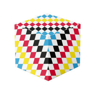 Schwarz-Gelb-Blau-Bayern Diamantfarben-Muster Würfel