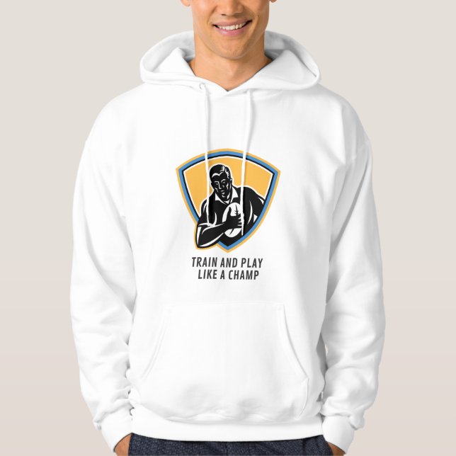 Schwarz-Gelb-Fußball Hoodie (Vorderseite)