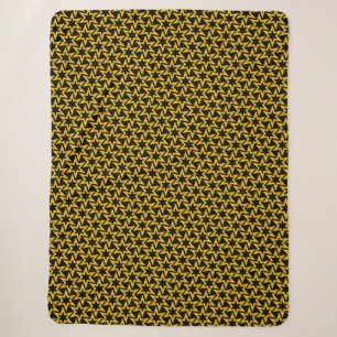 Schwarz-Gelb-Geometrie-Star Nahtloses Muster Sherpadecke