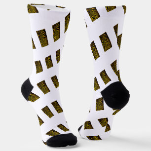 Schwarz-Gelb-Gold-Wirbel-Textur Socken