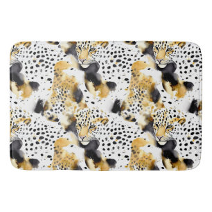 Schwarz-Gelb-Goldleoparden Tierwerbung Badematte