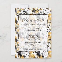 Schwarz-Gelb-Goldleoparden Tierwerbung Einladung