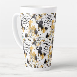 Schwarz-Gelb-Goldleoparden Tierwerbung Milchtasse