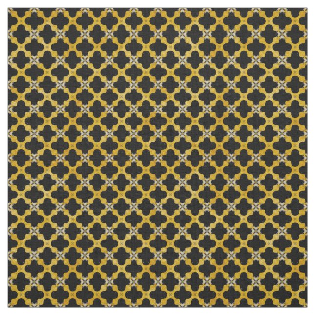 Schwarz, Gelb, Grau Modernes Stadtmuster Stoff (Muster)