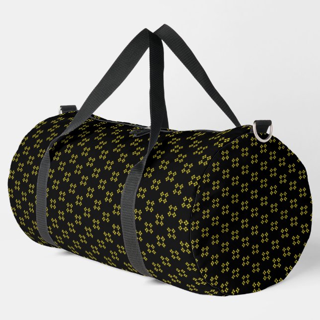 Schwarz & Gelb Groß Duffle Bag (Linke Ecke)