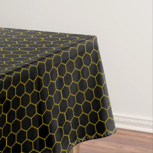 Schwarz & Gelb Honeycomb Elegantes geometrisches M Tischdecke