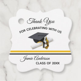 Schwarz-Gelb-Hülle und Tassel | ABSCHLUSS Geschenkanhänger