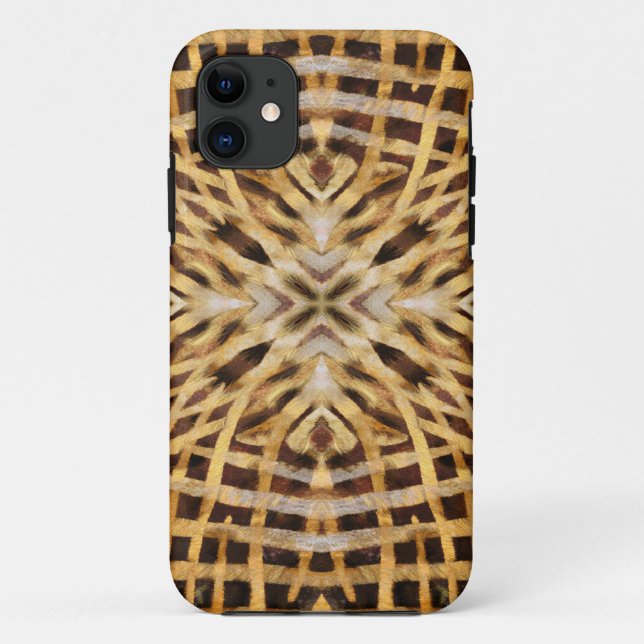 Schwarz-Gelb-Kaleidoskop-Fell Case-Mate iPhone Hülle (Rückseite)