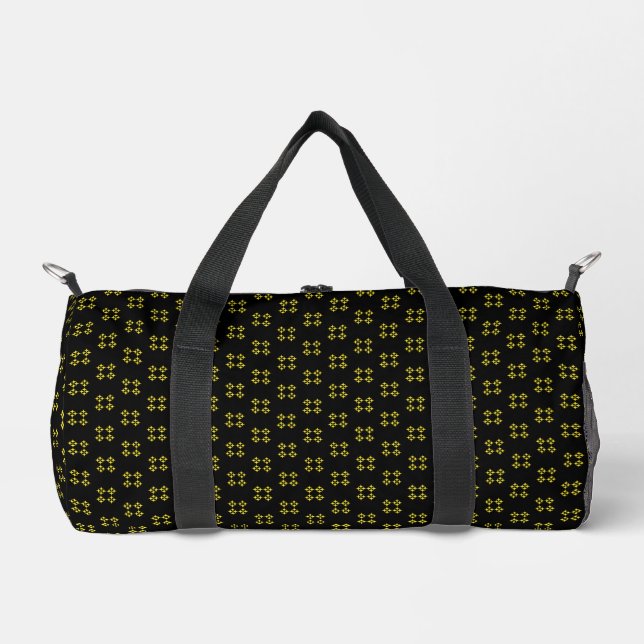 Schwarz & Gelb Klein Duffle Bag (Vorderseite)