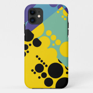 Schwarz Gelb Lila Punkte Nahtloses Muster iPhone 11 Hülle
