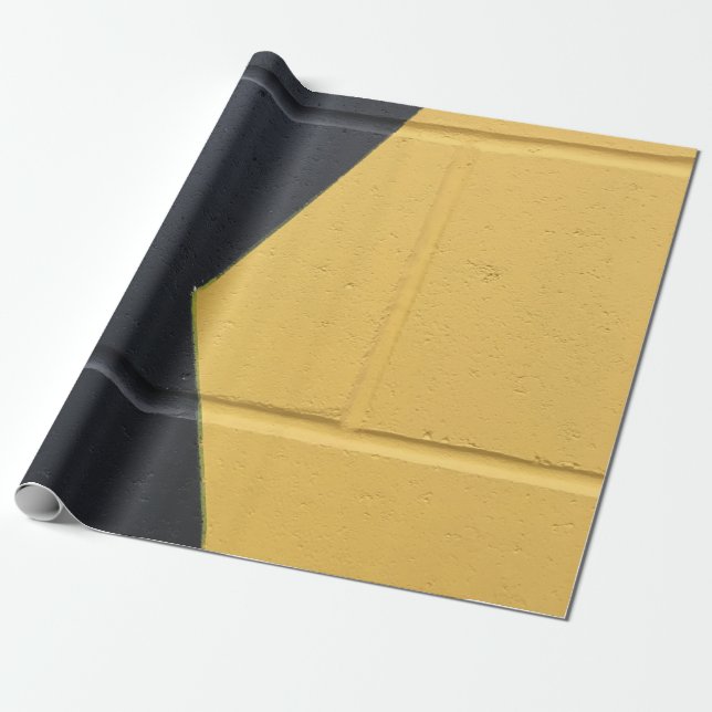 Schwarz-Gelb-Mauer Geschenkpapier (Ungerollt)