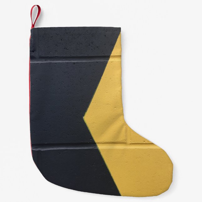 Schwarz-Gelb-Mauer Kleiner Weihnachtsstrumpf (Vorderseite)