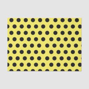 Schwarz-Gelb-Mittelpolka Dot Chic Tissue Seidenpapier