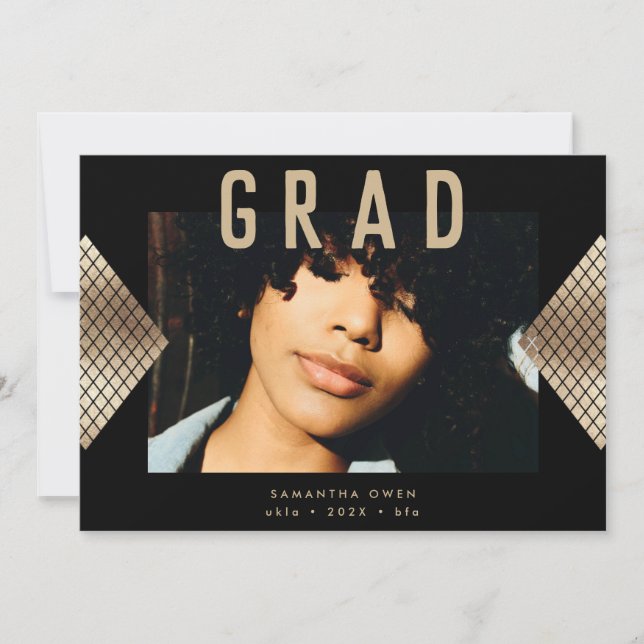 Schwarz-Gelb Moderne geometrische Goldschmiedetafe Ankündigung (Vorderseite)