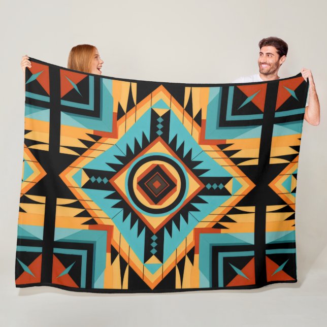 Schwarz-Gelb-Moos Fleecedecke (Beispiel)