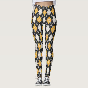 Schwarz-Gelb-Muster für nahtlose Raute Leggings