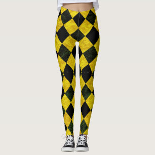 Schwarz-Gelb-Muster Leggings