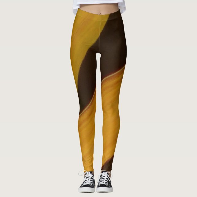 Schwarz-Gelb-MusterLeggings Leggings (Vorderseite)