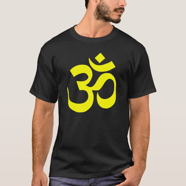 Schwarz-Gelb-Om-Symbol T-Shirt (Vorderseite)