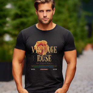 Schwarz Gelb Orange Vintage-Rose Unerzählte Geschi T-Shirt