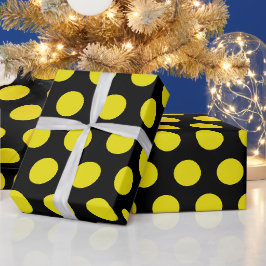 Schwarz-Gelb-Polka Docht moderne Eleganz Geschenkpapier