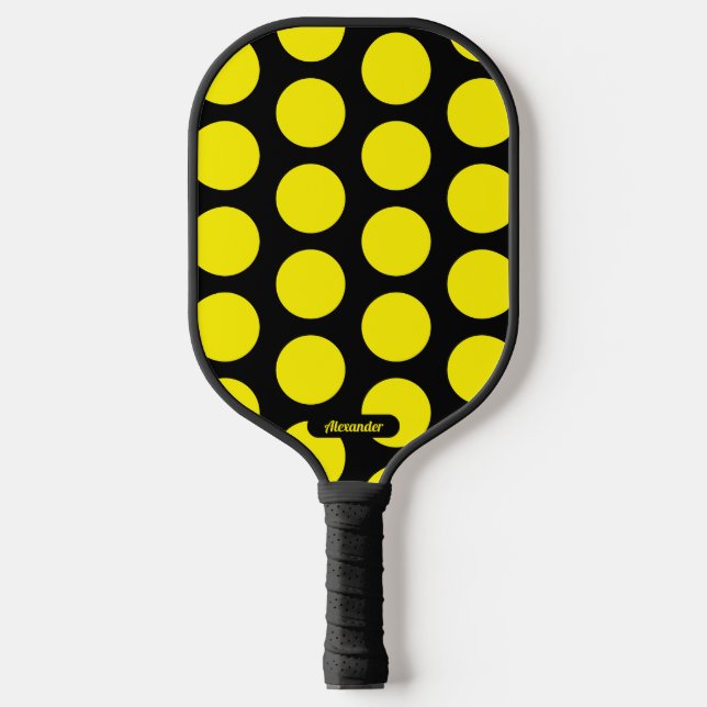 Schwarz/Gelb Polka Dots Pickleball Paddel Pickleball Schläger (Vorderseite)