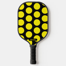 Schwarz/Gelb Polka Dots Pickleball Paddel Schläger