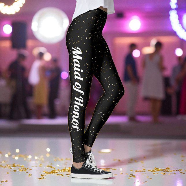 Schwarz-Gelb-Punkte-Muster-Party Leggings (Von Creator hochgeladen)