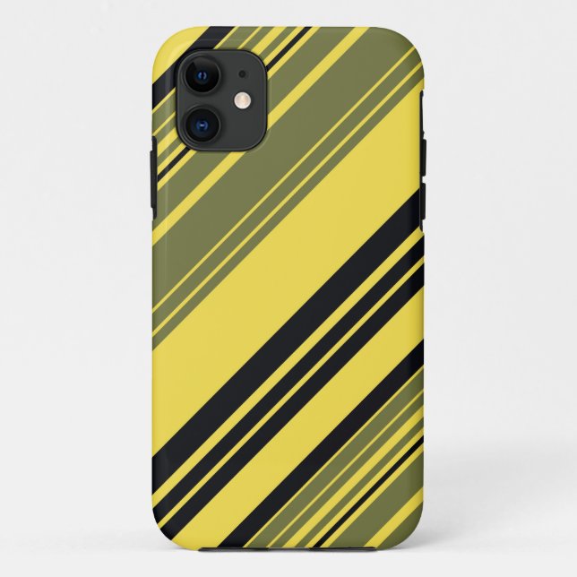 Schwarz-Gelb-Streifen Muster Nahtlos Case-Mate iPhone Hülle (Rückseite)