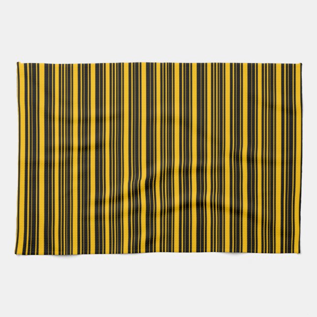 Schwarz-Gelb-Streifenmuster Geschirrtuch (Horizontal)
