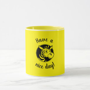 Schwarz-Gelb-Zebra "Schöne Tage" Tasse