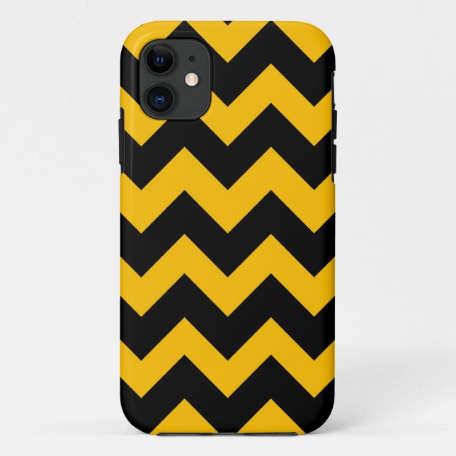 Schwarz-Gelb-Zickzack-Zigzap-Muster Case-Mate iPhone Hülle (Rückseite)