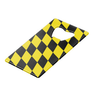 Schwarz-gelbe Bayern-Diamant-Flaggenmuster Geldbeutel Flaschenöffner