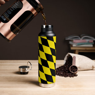 Schwarz-gelbe Bayern-Diamant-Flaggenmuster Trinkflasche