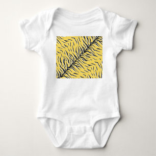 Schwarz-gelbe Tigerstreifen: Vintages Muster. Baby Strampler