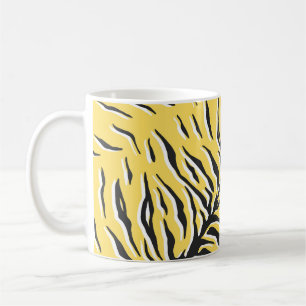 Schwarz-gelbe Tigerstreifen: Vintages Muster. Kaffeetasse