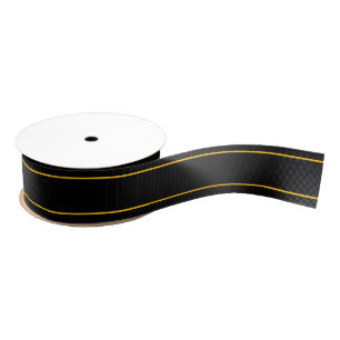 Schwarz Gelbe Trim Preppy Sportteam Schule Ripsband