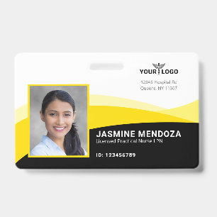 Schwarz Gelbe Vorlage Geschäft Logo Foto Name ID Ausweis
