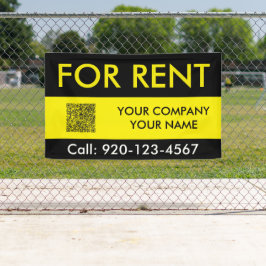 Schwarz Gelber Benutzerdefinierter Immobilien QR C Banner