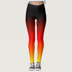 Schwarz-Gelber Farbverlauf Leggings